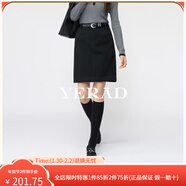 婭麗達通勤氣質(zhì)仿毛呢灰色半身裙女25秋冬新款小個(gè)子高腰H型短裙 隕石黑 /仿毛呢面料/后腰松緊（A0） M