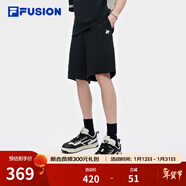 FILA FUSION斐樂(lè )章昊同款情侶針織五分褲男子女子夏季時(shí)尚休閑短 【男】正黑色-BK M