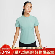 耐克NIKE女子短袖T恤 針織無(wú)領(lǐng) 運動(dòng)休閑 簡(jiǎn)約百搭HM9699-017綠 M