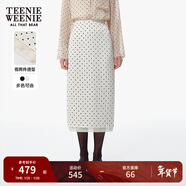 Teenie Weenie小熊女裝波點(diǎn)半身裙2025夏季復古摩登波點(diǎn)雪紡裙 象牙白 S