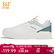 361°男運動(dòng)鞋春季新款361度男板鞋 羽毛白/暗松綠 39