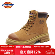 Dickies男士馬丁靴高幫時(shí)尚男靴工裝靴情侶靴男 土黃 37-女款