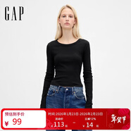 蓋璞女裝2025秋季新款刺繡logo基本款針織長(cháng)袖休閑上衣美版801017