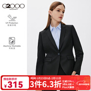 G2000女裝商務(wù)優(yōu)雅西裝外套女長(cháng)袖女裝標準短款女士西服21711012 黑色/99(西裝) XS