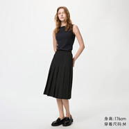 優(yōu)衣庫女裝寬褶中裙/半身裙裙子新款479916 488364 479916/09黑色 L