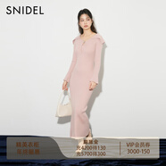 SNIDEL2025秋冬新品優(yōu)雅翻領(lǐng)修身長(cháng)袖純色針織連衣裙SWNO254307 粉色 均碼 (F)