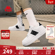 Kappa卡帕背靠背女鞋春季厚底小白鞋子女板鞋新款情侶鞋百搭休閑運動(dòng)鞋 經(jīng)典白/黑 36