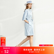 AMII女裝2025赫本風(fēng)法式氣質(zhì)連衣裙夏季新款五分袖收腰顯瘦中 冰藍（12030052） L 165/88A