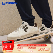 FILA FUSION斐樂(lè )潮牌BANK DX情侶場(chǎng)下滑板鞋時(shí)尚運動(dòng)鞋板鞋男女休閑鞋 古白色/奶白-AG【男款】 41