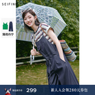 詩(shī)凡黎（‘S EIFINI）【明星同款】薄荷丹寧詩(shī)凡黎牛仔連體褲2024夏甜酷無(wú)袖背帶長(cháng)褲女 牛仔藍連體褲 S