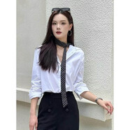 阿瑪施哥弟商場(chǎng)同款2026春秋新款氣質(zhì)百搭小翻領(lǐng)顯瘦簡(jiǎn)約女襯衫130070 白色 S