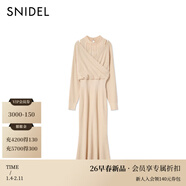 SNIDEL2026春夏新品甜美雪紡拼接露肩交叉針織連衣裙SWNO261316 象牙白 均碼 (F)