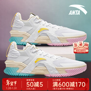 安踏KT3 team｜籃球鞋男冬春季湯普森防滑減震男戶(hù)外實(shí)戰比賽運動(dòng)鞋子 【空域5】純凈白/淺糖黃-4 44