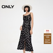 ONLY 2024春季新款時(shí)尚優(yōu)雅側開(kāi)叉中長(cháng)款吊帶連衣裙女|124107041