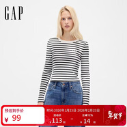 蓋璞女裝2025秋季新款刺繡logo基本款針織長(cháng)袖休閑上衣美版801017