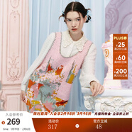 兩三事兩三事針織連衣裙春季粉色毛衣裙無(wú)袖背心裙寬松穿搭裙子閱讀少女 粉色-y M