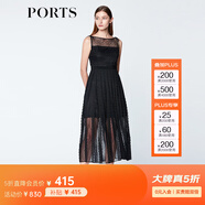 PORTS寶姿  新品商場(chǎng)同款女裝優(yōu)雅無(wú)袖蕾絲系帶連衣裙SN8D043HLN002 黑色 M (6)