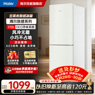 海爾（Haier）冰箱170L風(fēng)冷無(wú)霜雙開(kāi)門(mén)節能低噪出租房屋宿舍冰箱小型家用電冰箱迷你小巧不占地 海爾冰箱170L風(fēng)冷無(wú)霜+DEO凈味