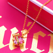 韓版簡(jiǎn)約時(shí)尚糖果色心形水晶鎖骨鏈百搭小眾愛(ài)心蝴蝶結鋯石項鏈女 粉色特價(jià)無(wú)包裝