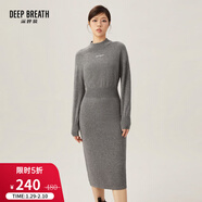 深呼吸DEEP BREATH女裝字母羊毛羊絨針織收腰連衣裙A500216 A500231 灰-加長(cháng) XL (5)