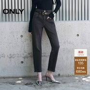 ONLY 2024冬季休閑加絨高腰男友褲九分褲牛仔褲女|124449001