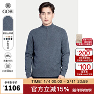 GOBI戈壁秋季純色簡(jiǎn)約基礎休閑拉鏈半高領(lǐng)男士針織衫毛衣上衣外套MK07 深灰色-1300 S