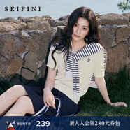 詩(shī)凡黎涼感天絲老錢(qián)萊賽爾POLO絞花針織衫25夏新薄圓領(lǐng)短袖開(kāi)衫女 【短袖Polo領(lǐng)】本白色 S