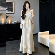 阿瑪瑟（amase）韓系溫柔風(fēng)時(shí)尚針織半身裙套裝女秋冬季寬松顯瘦氣質(zhì)毛衣套裝裙子 圖片色套裝 M