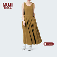 MUJIIDEE 女式 人字紋 連體裙 連衣裙裙子夏季長(cháng)裙無(wú)袖GAD61C4S 深米色 均 碼 165/88A