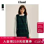 ELAND衣戀秋季連衣裙女圓領(lǐng)學(xué)院風(fēng)A字版型背心連衣裙 獵人綠(62)Hunter L