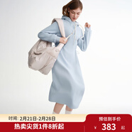 獨束【甜味假期】秋冬連衣裙A字長(cháng)裙收腰連帽衛衣裙長(cháng)袖裙子 星藍色 XL （尺碼：3）