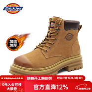 Dickies男士馬丁靴高幫時(shí)尚男靴工裝靴情侶靴男 土黃-加絨 39-男女款