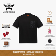 MCM【新年禮物】【新品】COLLECTION 經(jīng)典花紋時(shí)尚簡(jiǎn)約貼袋棉T恤 黑色 M