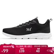361°361男鞋春夏季經(jīng)典網(wǎng)面透氣休閑運動(dòng)鞋耐磨跑步鞋男 烏黑色/361度白-2213F 39