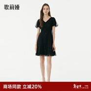 歌莉婭薄紗小黑裙夏裝顯瘦女裝宴會(huì )連衣裙小個(gè)子公主裙1A5H4H8W0 00B黑色 S