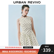 UR2025秋季新款女裝法式波點(diǎn)蝴蝶結裝飾無(wú)袖連衣裙UWG750189 米白印花 2XL