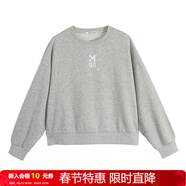 美特斯邦威衛衣女春款小圖案寬松舒適簡(jiǎn)約時(shí)尚學(xué)院風(fēng)圓領(lǐng)衛衣 雨灰花紗 M 160 84A