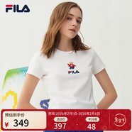 斐樂(lè ) 斐樂(lè )女裝官方女士短袖T恤夏季休閑運動(dòng)內搭t恤運動(dòng)上衣 標準白-F51W328152FWT M （165/84A/M）