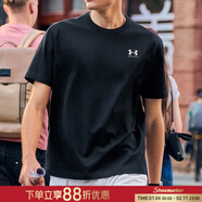 安德瑪（Under Armour）t恤男  2026春新款Tech輕質(zhì)面料快干透氣運動(dòng)跑步健身訓練短袖 黑色/棉質(zhì)混紡/舒適透氣 刺繡logo 2XL 185/104A