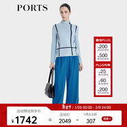 PORTS寶姿商場(chǎng)同款秋冬新品女裝針織長(cháng)袖套頭衫SD9K410QZF052 夢(mèng)幻藍 M