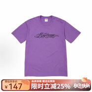 Supreme潮牌SUP圓領(lǐng)寬松短袖T恤男女情侶同款舒適套頭美式潮流上衣t恤 字母印花（紫色） M