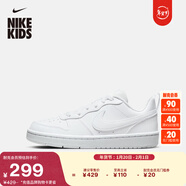 耐克酷菠蘿大童平底運動(dòng)鞋春季男女童低幫板鞋NIKE COURT DV5456 106白色/白色/白色 37.5