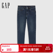 蓋璞（GAP）男裝2025春季新款微彈中腰柔軟修身牛仔褲百搭休閑長(cháng)褲 深色水洗 34 (185/92A)亞洲尺碼