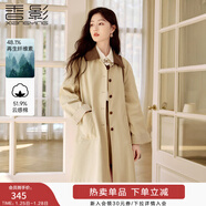 香影英倫學(xué)院風(fēng)卡其色風(fēng)衣女2026春季新款撞色翻領(lǐng)中長(cháng)款休閑外套 卡其色 XS