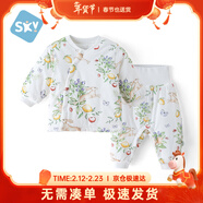 舒貝怡兒童套裝嬰兒衣服秋冬寶寶分體棉襖女男童保暖棉衣兩件套莓園100