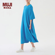 MUJIIDEE 女式 棉天竺  A字型連衣裙 GAC63C3S 短袖 長(cháng)裙多巴胺 天藍色 均碼