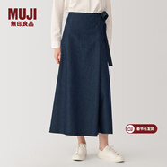 MUJI Labo 女式 和紙混 牛仔裹裙 長(cháng)半身裙女秋冬季款 AF02LC4A 深藏青色 S/M (160/60A)
