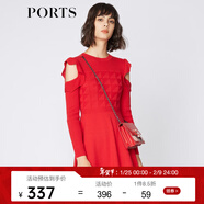 PORTS寶姿女裝連衣裙 春夏新品女裝甜美荷葉邊裝飾連衣裙SA9K260JKW002 紅色 M