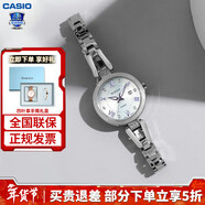 卡西歐（CASIO）女表sheen系列鋼帶蜜桃金藍寶石鏡面石英日韓表學(xué)生送女友禮物 SHS-4526D-7AUPR 太陽(yáng)能+禮盒款