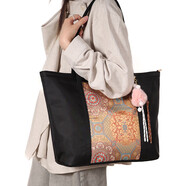 天胤2025秋冬新款女牛津布托 托特包大容量通勤尼龍布包國風(fēng)時(shí)尚大包 黑色加大號(無(wú)小包)_送掛件